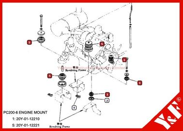 خرید OEM Komatsu Spare Parts PC200-6 Engine Mounting 20Y-01-12210 20Y-01-12221 online manufacture