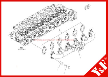 خرید Construction Machinery Komatsu Excavator Parts PC200-8 Exhaust Manifold 6754-11-5110 6D102 Engine online manufacture