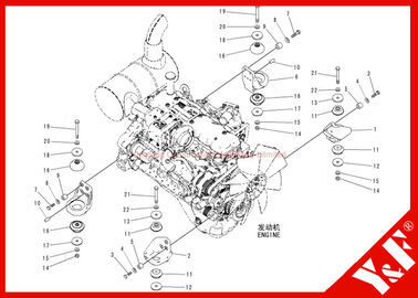 خرید Excavator PC200-8 Engine Mount / Rubber Engine Cushion Shock Absorber 20Y-01-12 20Y-01-12222 online manufacture