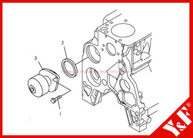 6D102 Engine Komatsu Excavator Parts PC200-7 6735-61-1502 Water Pump Assembly
